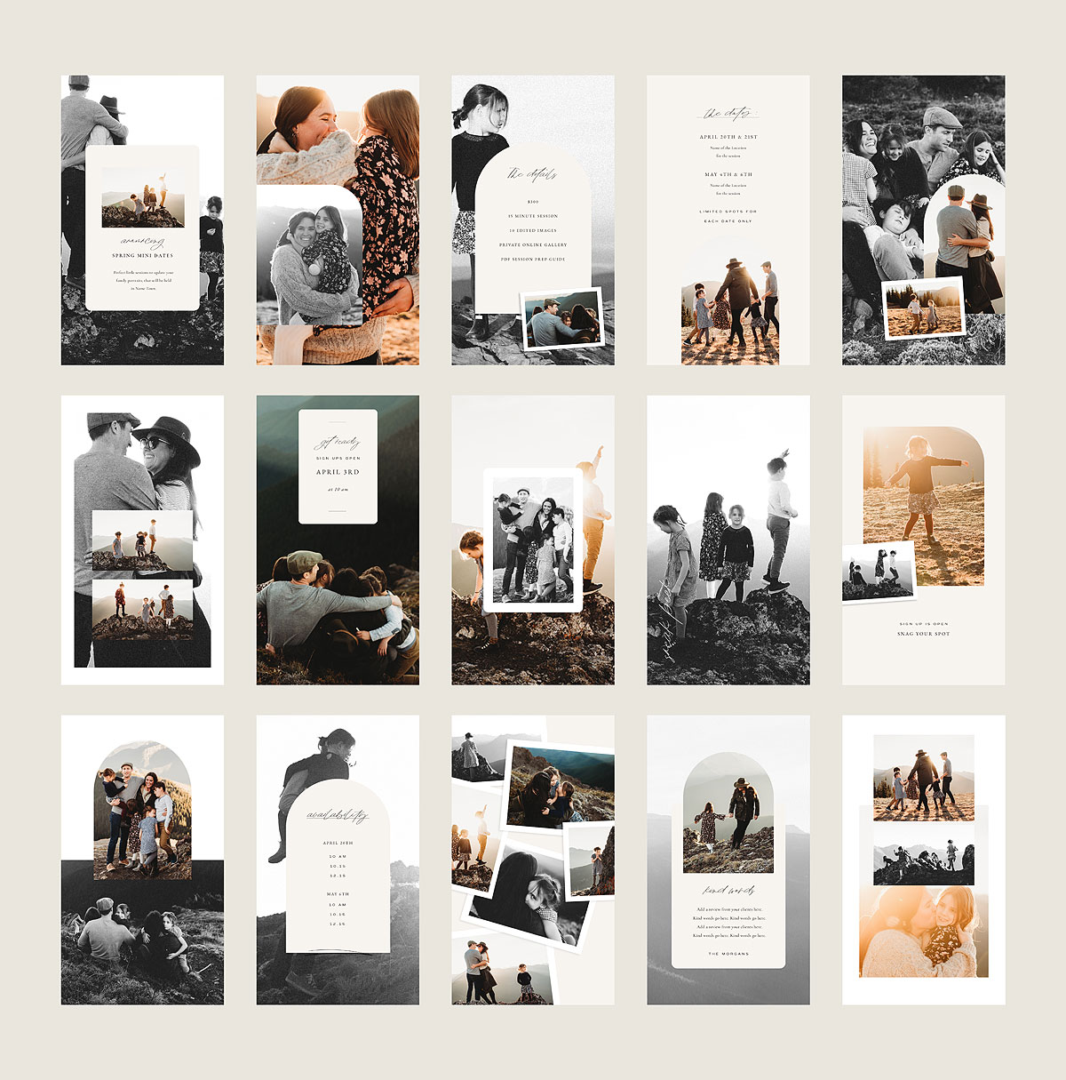 Instagram Spring Mini Sessions Story Templates Canva + PS - Oh Snap Boutique